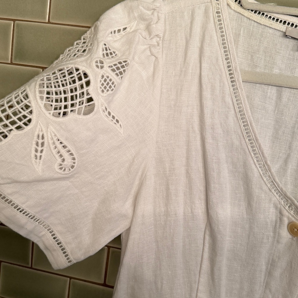 Madewell Cassie White Linen Dress - Picture 14 of 15